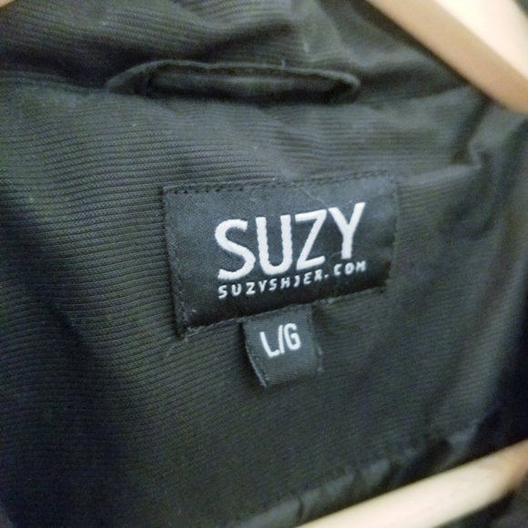 Suzy Shier Blue Shiny Double Breasted Jacket Coat Collar - Picture 5 of 6